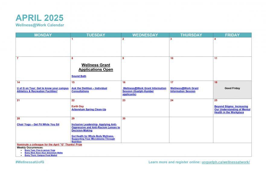 April 2025 Calendar