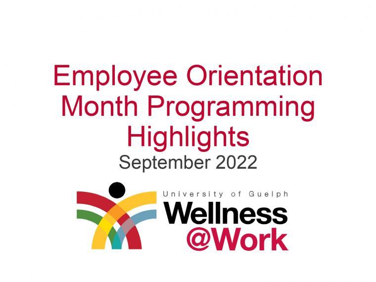 Employee O Month programming highlights with Wellness at Work logo