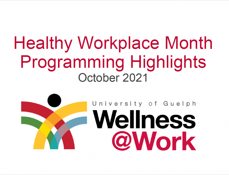 Image reading "healthy workplace month programming highlights, October 2021"