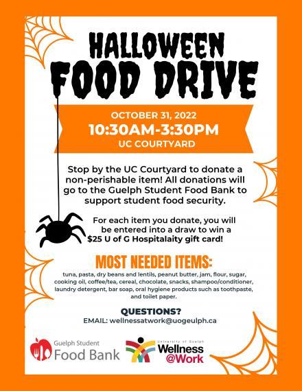 Halloween food drive poster