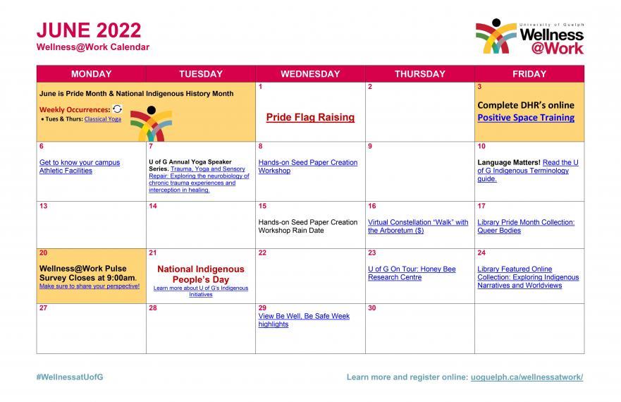 June 2022 Wellness@Work Calendar