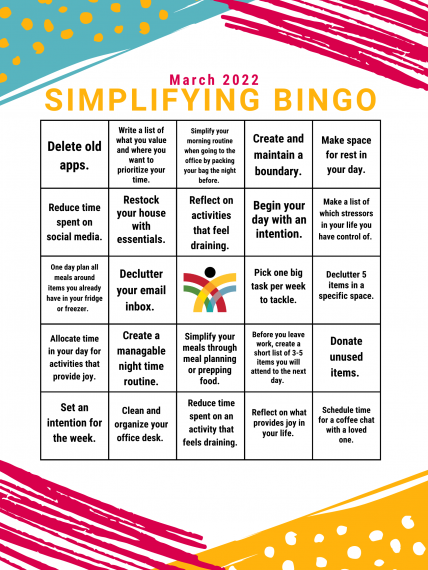 Simplifying Bingo card