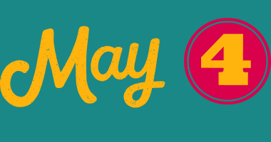 Blue Background with May 4 written on it