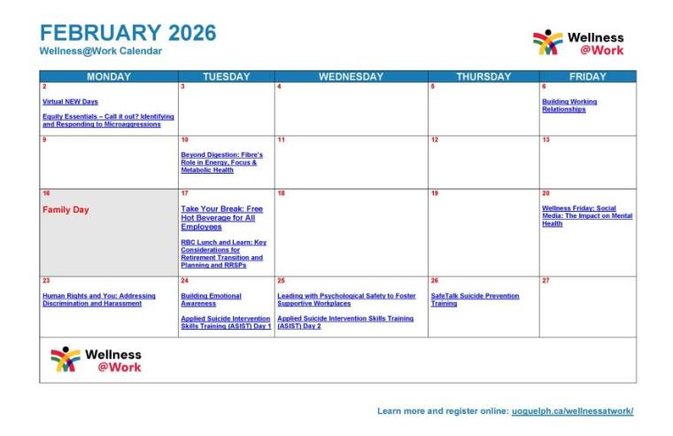 February 2026 Wellness Calendar